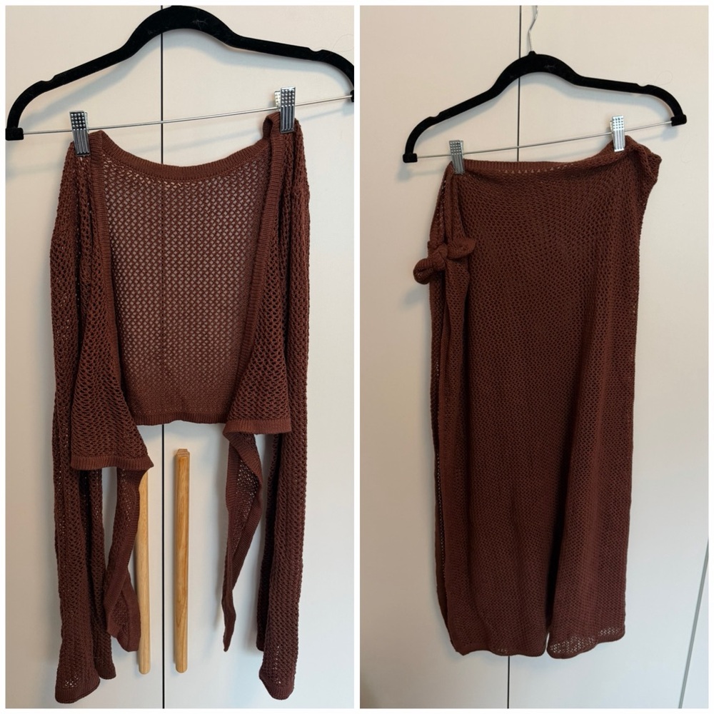 Brown Knit Women's CoverUp Set